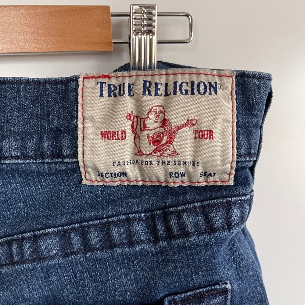 True Religion World‎ Tour Geno No Flap Relaxed Slim Dark Wash Jeans Size 38